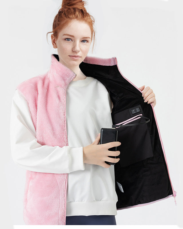 Sweat Plaid Chauffant Sans Manche